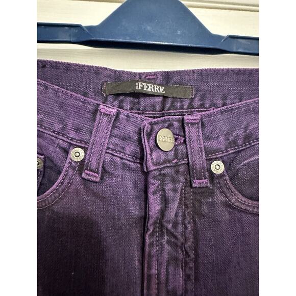 Ferre Purple Embroidered Y2k FILIENES Jeans Size 26x30 Vintage New - Picture 3 of 11
